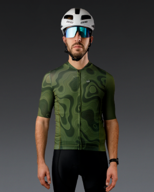 JERSEY CICLISMO TOPOGRAPHIC GREEN// SLIM FIT