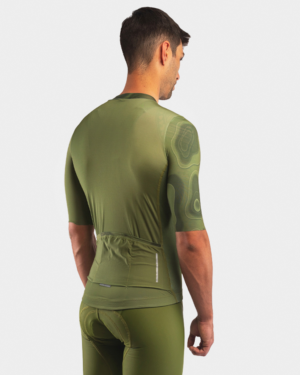 JERSEY ALPES TOPOGRAPHIC GREEN SLIM FIT HOMBRE